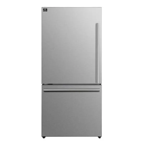 Milano 31 in. Stainless Steel Bottom Freezer Refrigerator with Ice Maker, image 1 of 15