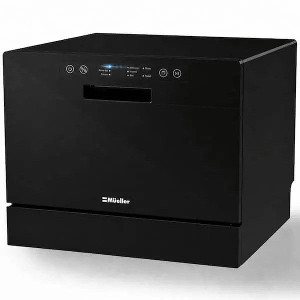21 in. Professional Digital Portable Countertop Dishwasher with 6 Place Settings in Black, image 1 of 15