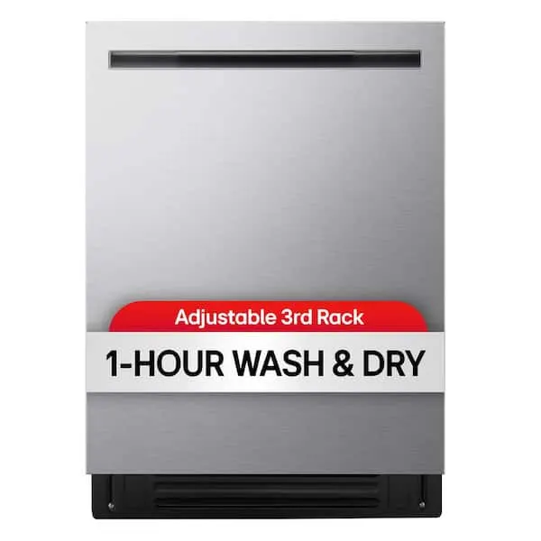24 in. Top Control Smart Wi-Fi Enabled Dishwasher, QuadWash Pro, Dynamic Heat Dry, 3rd Rack, PrintProof Stainless Steel, image 1 of 14