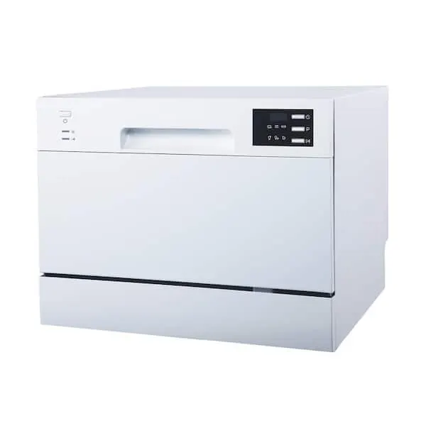 21 in. White Electronic Portable 120-Volt Dishwasher with 6 Cycles with 6-Place Settings Capacity, image 1 of 9