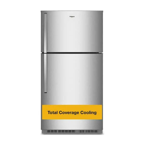 33 in. 21.3 cu. ft. Freestanding Top Freezer Refrigerator in Fingerprint-Resistant Stainless with Total Coverage Cooling, image 1 of 12