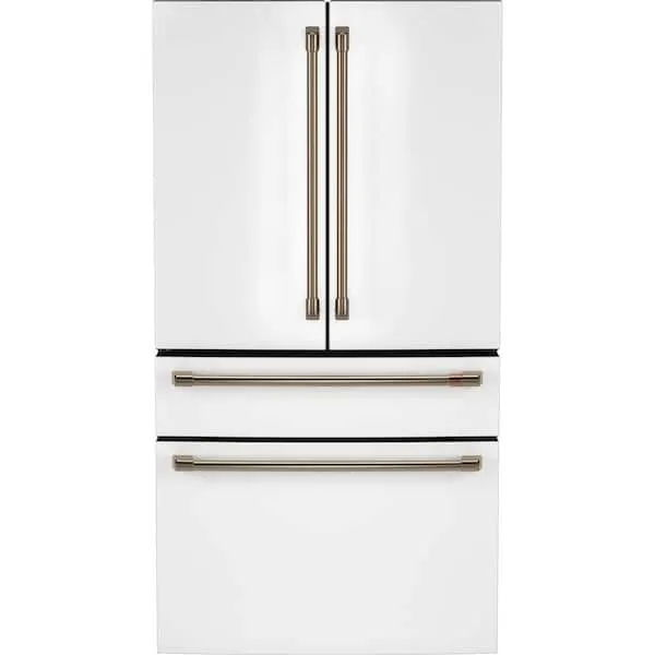 36 in. 23.2 cu. ft. Counter-Depth 4-Door French-Door Refrigerator in Matte White w/ Dual-Dispense AutoFill Pitcher, image 1 of 8