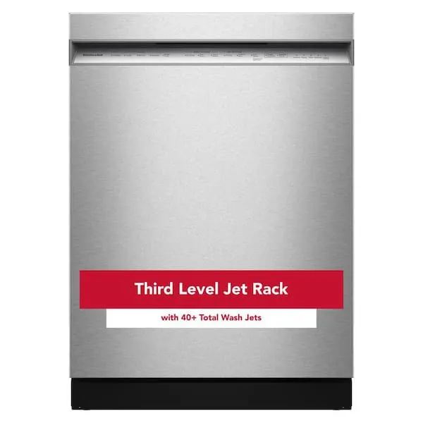 24 in. Front control Built-In Tall Tub 41 dBA Dishwasher in PrintShield Stainless with 40+ Total Wash Jets, image 1 of 14
