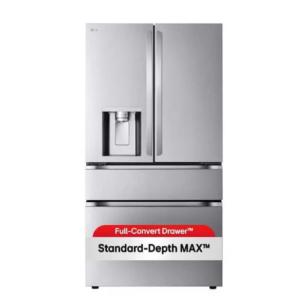 29 cu. ft. SMART Standard Depth MAX 4-Door French Door Refrigerator w/ Full Convert Drawer in PrintProof Stainless Steel, image 1 of 14