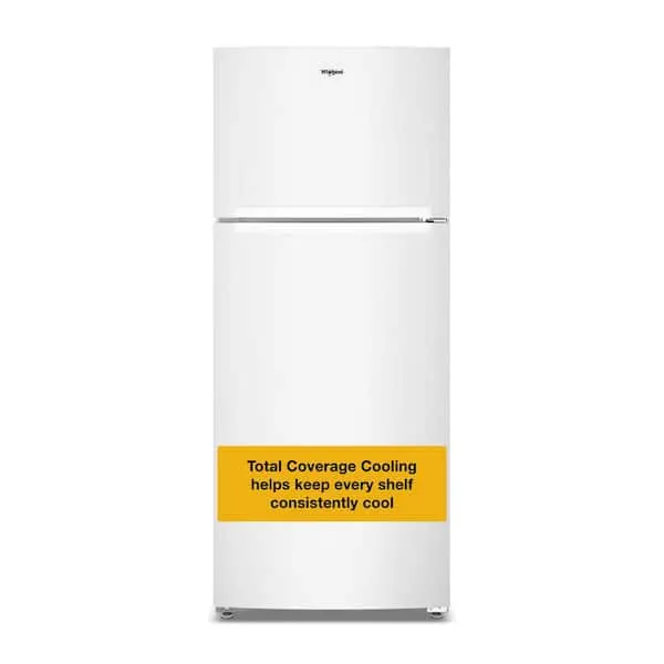 28 in. 18 cu. ft. Freestanding Top Freezer Refrigerator in White with Total Coverage Cooling, image 1 of 14