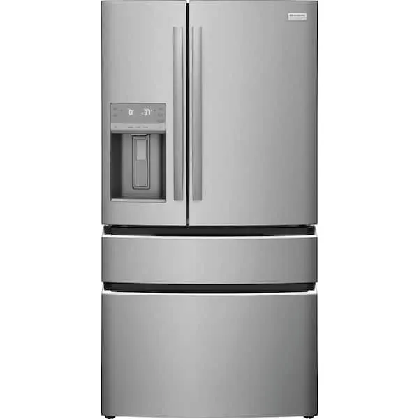 Gallery 36 in. 22 cu. ft. Counter-Depth 4-Door French Door Refrigerator in Smudge-Proof Stainless Steel, image 1 of 16