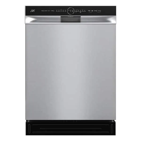 24 in. Front Control Built-In Tall Tub Dishwasher in Stainless Steel with 5 Cycles, 54 dBA, Smart Wash, and 3rd Rack, image 1 of 10