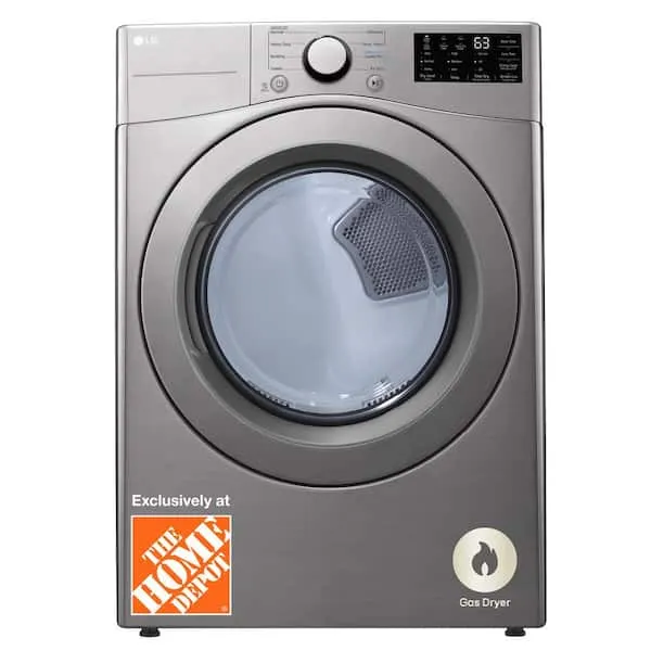 7.4 cu. ft. Ultra Large Capacity Vented Stackable Gas Dryer with Sensor Dry in Graphite Steel, image 1 of 14
