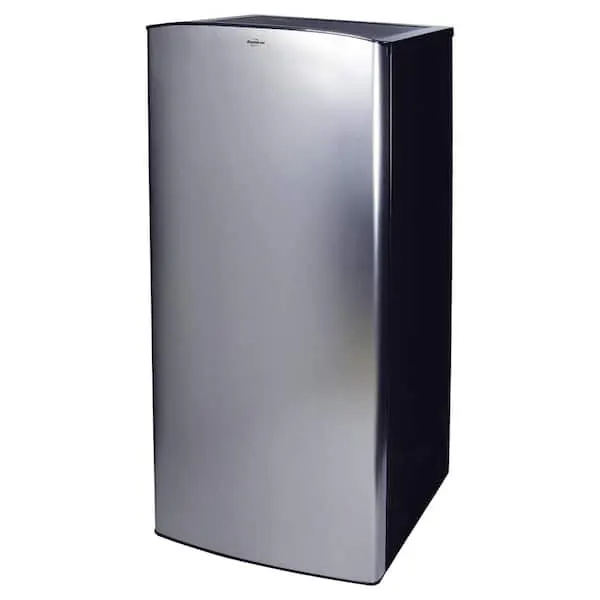 Stainless Steel Compact Fridge with Freezer, 6.2 cu. ft.. (176L), Flat Back, Glass Shelves, image 1 of 8