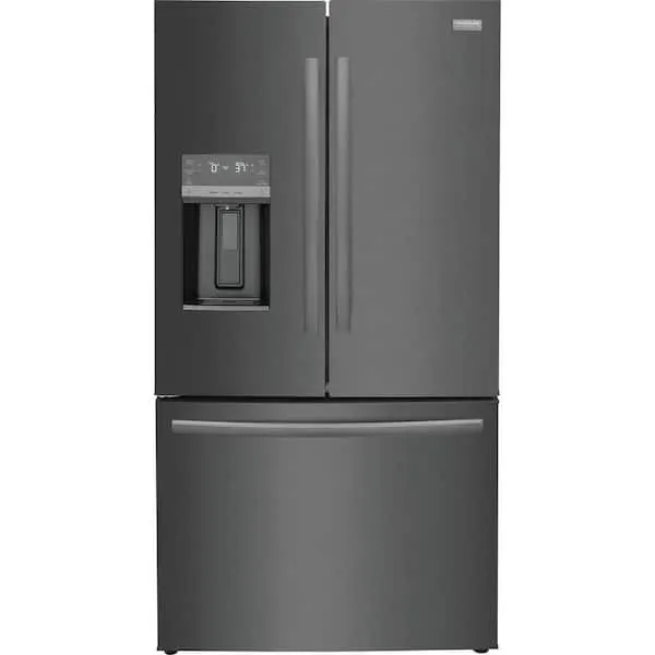Gallery 36 in. 23 cu. ft. Counter Depth French Door Refrigerator in Smudge-Proof Black Stainless with Dual Ice Maker, image 1 of 14