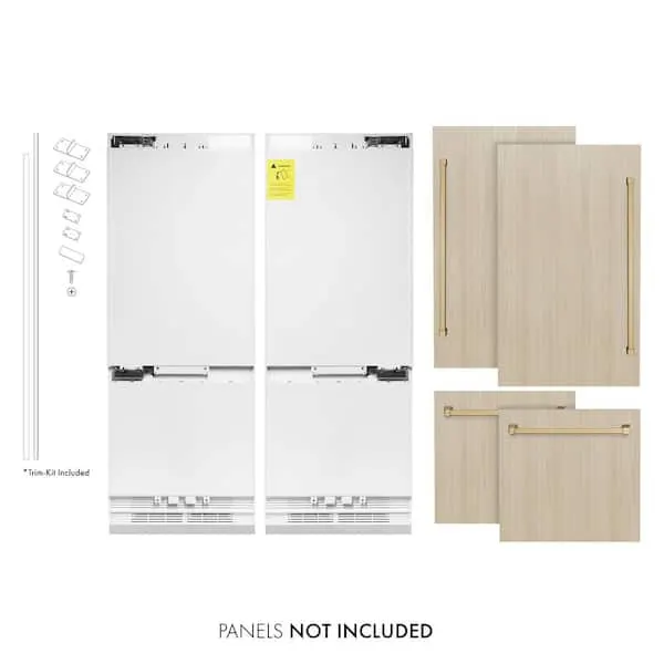 Autograph Edition 60 in. 4-Door Panel Ready French Door Refrigerator w/ Ice, Water Dispenser and Champagne Bronze Handle, image 1 of 12