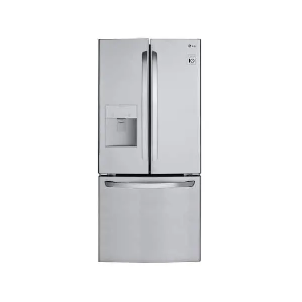 30 in. W 22 cu. ft. 3-Door French Door Refrigerator with Water Dispenser in Stainless Steel, image 1 of 14