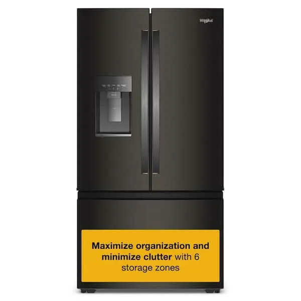 36 in. 23 cu. ft. Counter Depth French Door Refrigerator in Black Stainless Finish with In-Door Water & Ice, image 1 of 14
