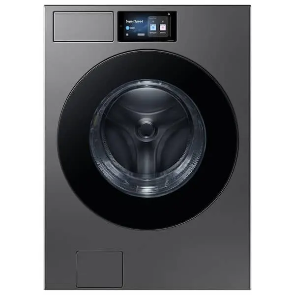 5.3 cu ft Bespoke AI Ultra Capacity Stackable Front Load Washer with AI Home and AI OptiWash+ in Dark Steel, image 1 of 14