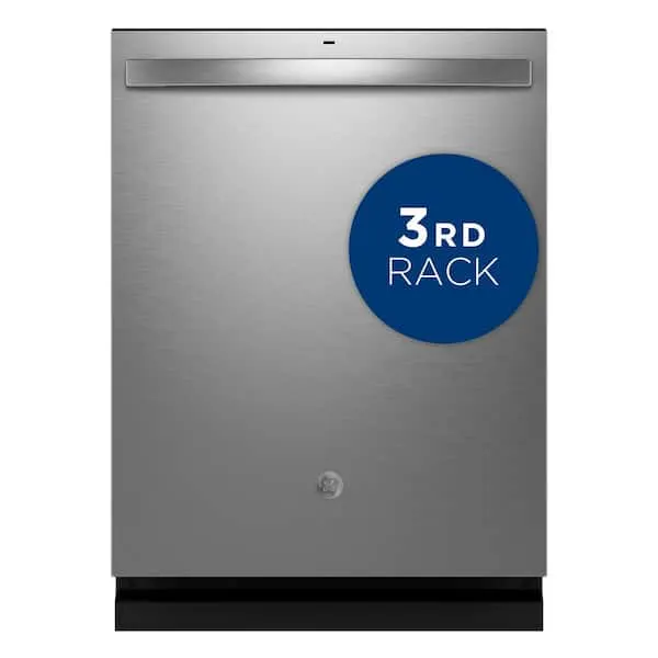 24 in. Top Control Built-In Tall Tub 47 dBA dishwasher in Fingerprint resistant, stainless with Dry Boost, 3rd Rack, image 1 of 14