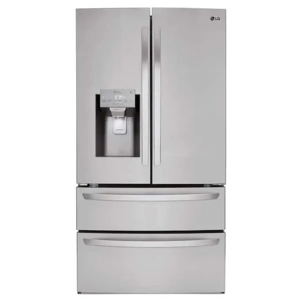 36 in. 28 cu. ft. 4-Door French Door Smart Refrigerator with Ice and Water Dispenser in PrintProof Stainless Steel, image 1 of 12