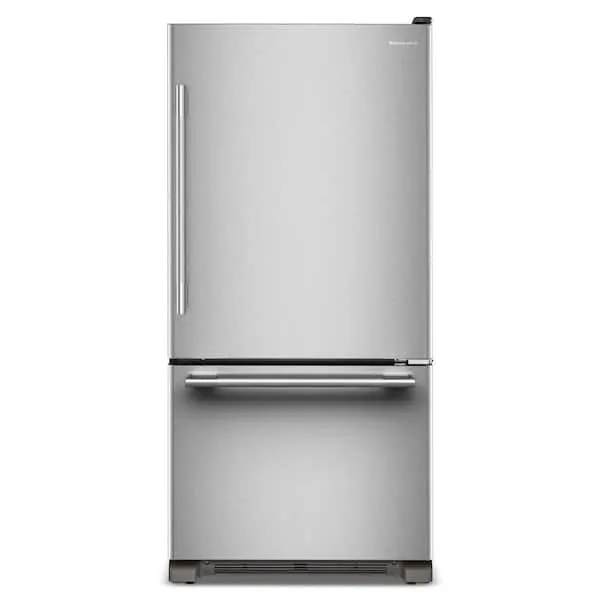 33 in. 22 cu. ft. Standard-Depth Bottom Freezer Refrigerator in PrintShield Stainless with Right Door Swing, image 1 of 14