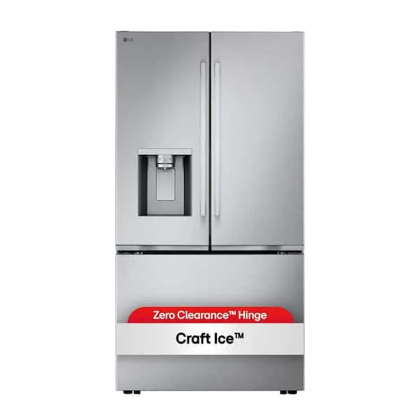 24 cu. ft. Counter Depth MAX Zero Clearance 3-Door French Door Refrigerator with Craft Ice in PrintProof Stainless Steel, image 1 of 16