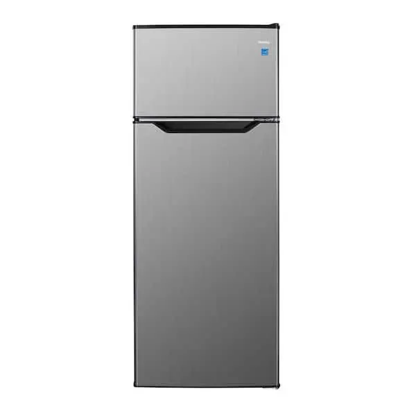 21.44 in. 7.4 cu. ft. Apartment Size Top Freezer Refrigerator in Stainless Steel, image 1 of 9