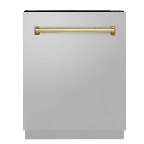 Autograph Edition 24 in. Top Control 8-Cycle Tall Tub Dishwasher with 3rd Rack in Stainless Steel & Champagne Bronze, image 1 of 12