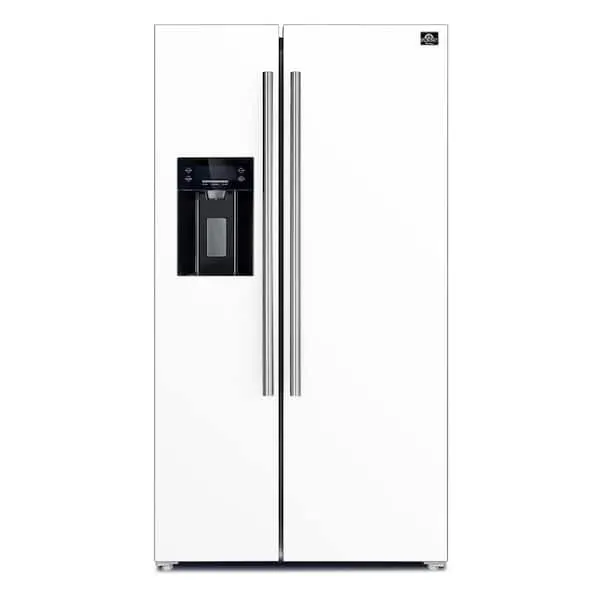 Espresso Salerno 36 in. Side-by-Side 20 cu.ft Refrigerator in White with Ice and Water Dispenser, image 1 of 13