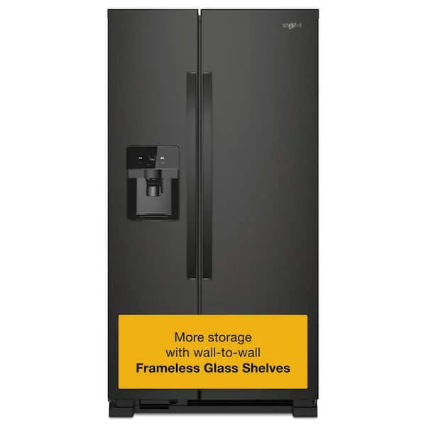 25 cu. ft. Side by Side Refrigerator in Black, image 1 of 15