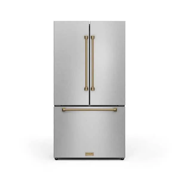 Gordon Ramsay Series 36 in. 20.3 cu. ft. Counter Depth French Door Refrigerator in Stainless Steel/Bronze with Ice Maker, image 1 of 12