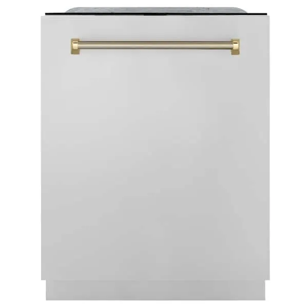 Autograph 24 in. Monument 3rd Rack Top Touch Control Dishwasher in Stainless Steel with Gold Helix Handle, 45dBa, image 1 of 14