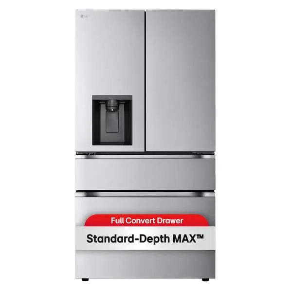 36 in. 29 cu. ft. Standard-Depth MAX 4-Door French Door Refrigerator in Stainless Steel Look with Full Convert Drawer, image 1 of 15