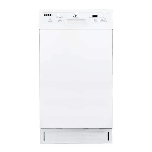 18 in. White Front Control Smart Dishwasher 120-volt Stainless Steel Tub, image 1 of 10