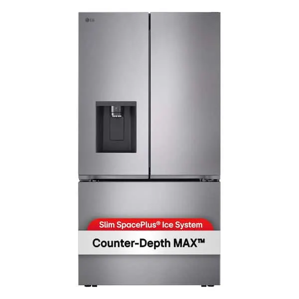 26 cu. ft. Counter-Depth MAX 3-Door French Door Refrigerator in Stainless Steel Look with Tall Ice and Water Dispenser, image 1 of 15