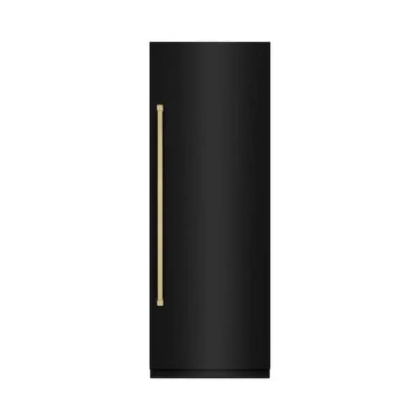 30 in. 16.7 cu. ft. Freezerless Column Refrigerator in Black Stainless Steel w/ Graphite Gray Interior & Bronze Accents, image 1 of 10