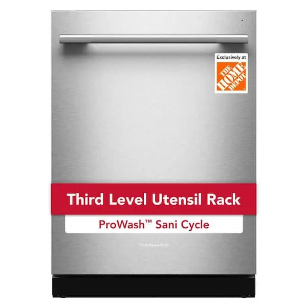 24 in. Top Control Built-In 47 dBA Dishwasher in PrintShield Stainless Steel with 3rd Rack and ProWash Sani Cycle, image 1 of 15