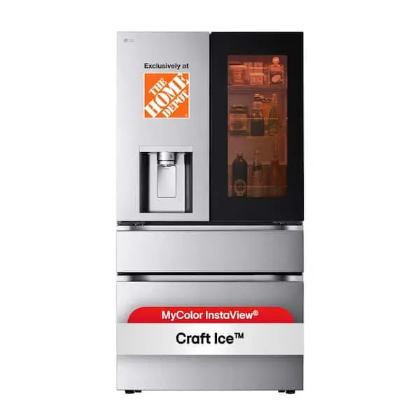 29 cu. ft. SMART MyColor InstaView Standard-Depth MAX 4-Door French Door Refrigerator in Stainless Steel with Craft Ice, image 1 of 15