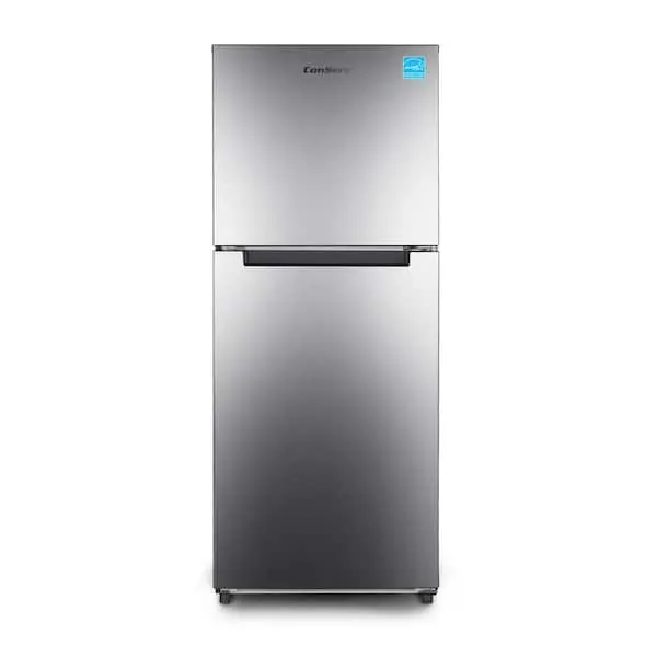 10 cu.ft. Top Freezer Refrigerator 24 in. Frost Free E-Star Quiet 43dB 110V Stainless Steel, image 1 of 14