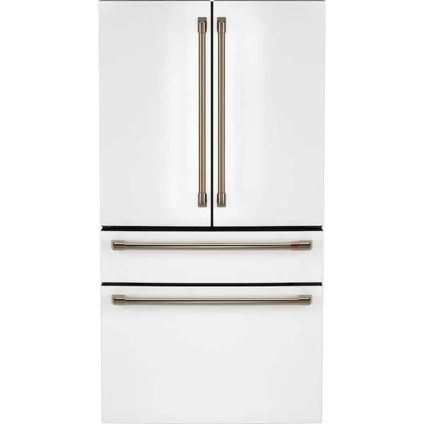 28.7 cu. ft. Smart Four Door French Door Refrigerator in Matte White with Dual-Dispense Autofill Pitcher, Built-In WiFi, image 1 of 14