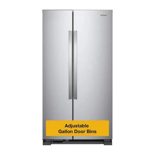25 cu. ft. Side by Side Refrigerator in Monochromatic Stainless Steel, image 1 of 14