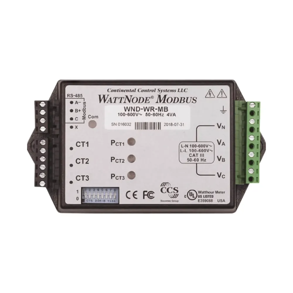 Wattnode Wide-Range Modbus Meter with Accu-CT Split-Core CTs, image 1 of 1