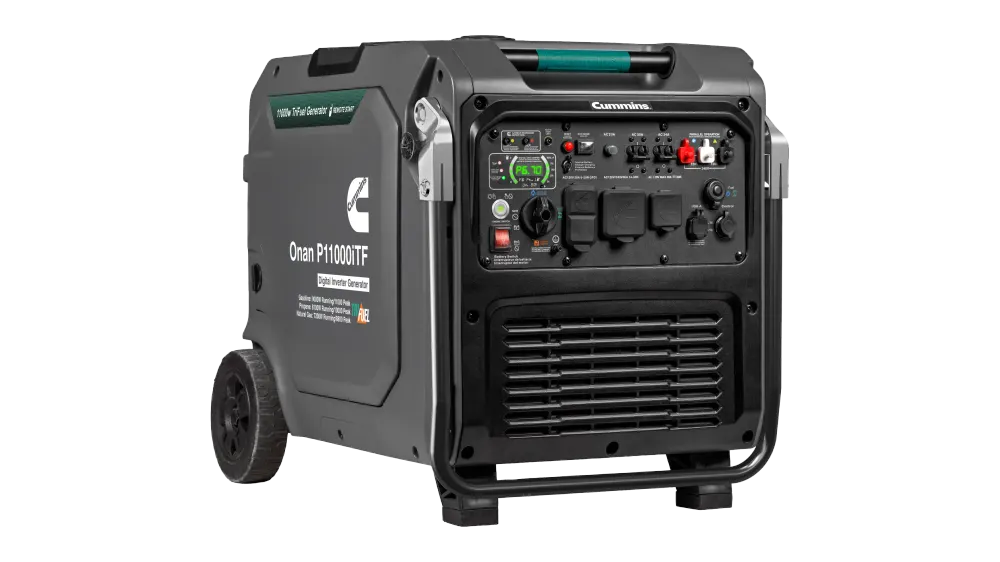 Cummins Onan P11000iTF 9000W Gas / 8100W Propane / 7200W Natural Gas Tri-Fuel Portable Inverter Generator, Electric Start, Remote Control, CO Sensor, 120/240V, RV & Home Backup, EPA Approved, image 1 of 4