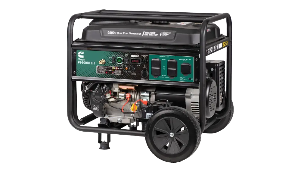 Cummins Onan P9500DF EFI 7500W Gas / 6750W Propane Dual Fuel Portable Generator, Electric Start, Remote Control, CO Sensor, RV Ready, Home Backup, EPA & CARB Approved, image 1 of 2