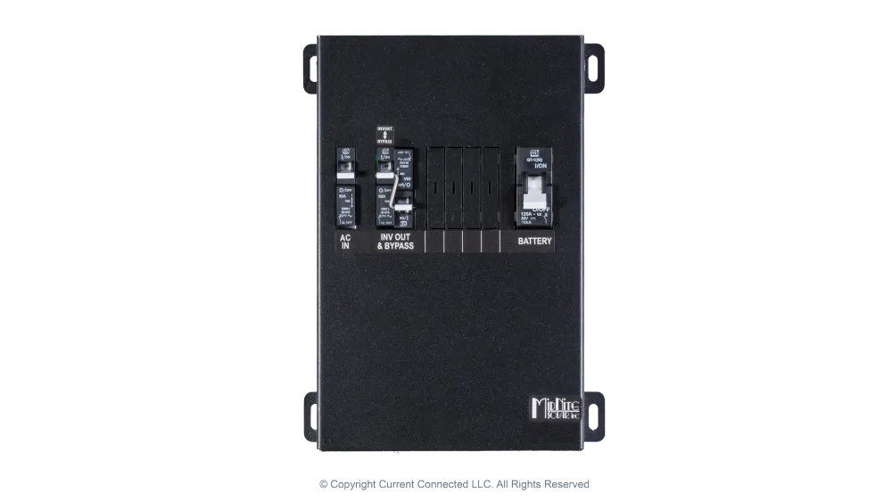 MidNite Solar Little Rosie E-Panel for Residential or Mobile Applications, Includes Battery Breaker and AC Input and Output Breakers, image 1 of 4