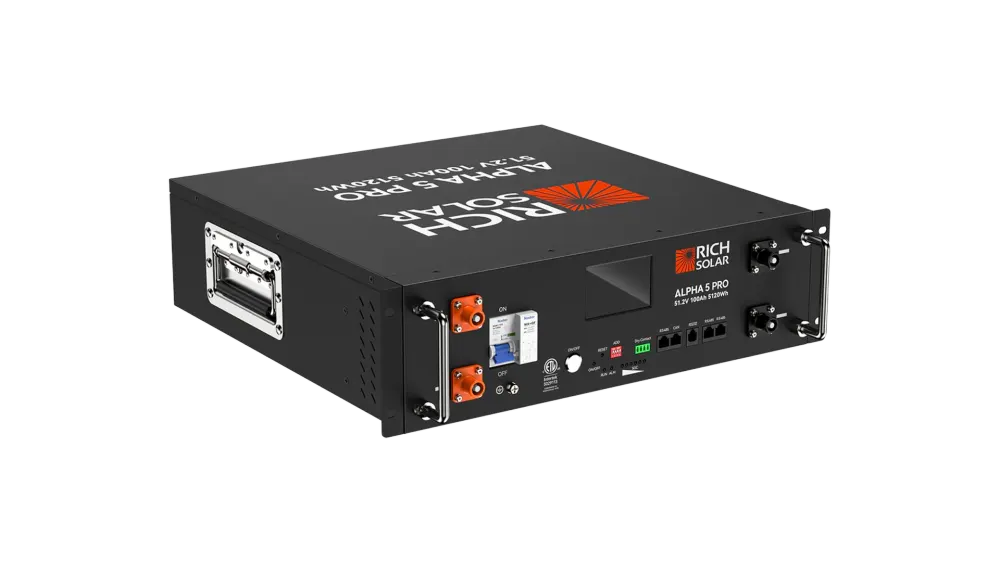 Rich Solar ALPHA 5 PRO 48V 100Ah 5.12kWh LiFePO4 Server Rack Battery, UL 1973 & UL 9540A Lithium Battery, image 1 of 1