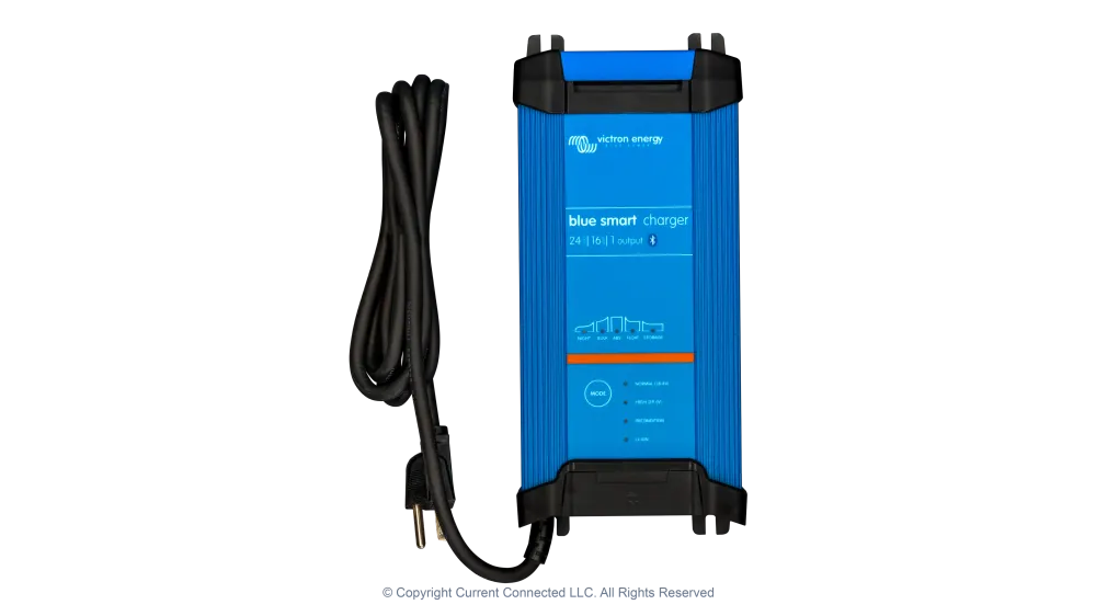 Victron Energy Blue Smart IP22 Battery Charger 24V/16A, Lithium and Lead-Acid Battery Charger, 120Vac Charger with NEMA 5-15P Plug, image 1 of 3