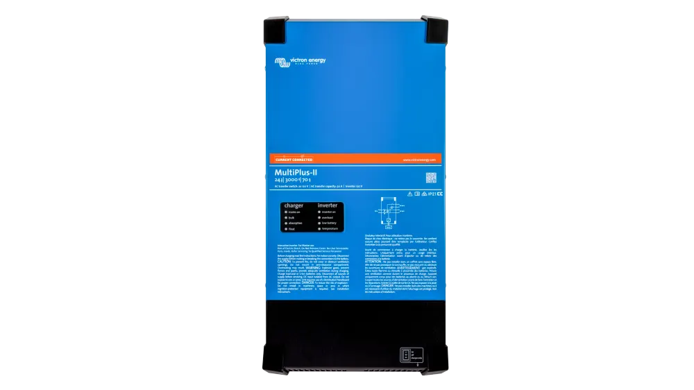 Victron Energy MultiPlus-II 24V 3kVA 2x120V Inverter 70A Battery Charger, 120/240V Passthrough, UL 458 Inverter for Mobile Energy Systems, image 1 of 4