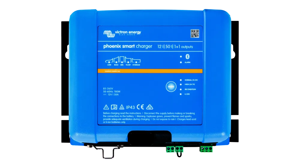 Victron Energy Smart IP43 1+1 Charger, 12V 50A Battery Charger For Lithium and Lead-Acid Batteries, 85-250Vac Power Input, image 1 of 4