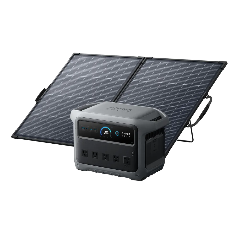 Anker SOLIX C1000 Gen 2 Portable Power Station with 200W Bifacial Solar Panel, image 1 of 4