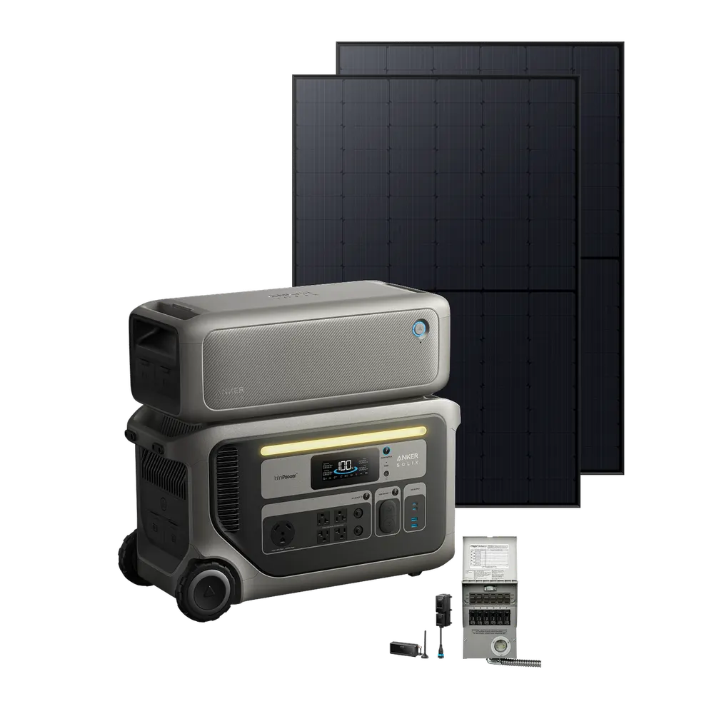 Anker SOLIX F3000(UL9540 Certificated) + Expansion Battery + Power Saver Kit + 6-Circuit Manual Transfer Switch + 2× 440W Rigid Solar Panel, image 1 of 1