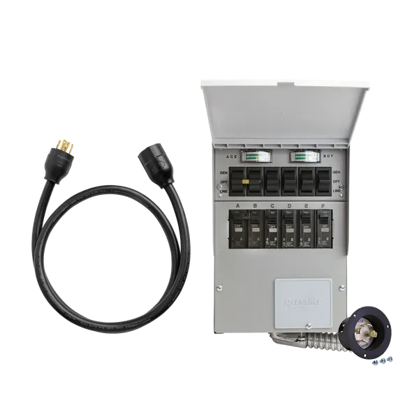 Starter Home Backup Kit (120V/240V, 30 Amp, 6-Circuit Transfer Switch + Cable, For F3800), image 1 of 4