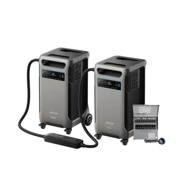 2× Anker SOLIX F3800 Plus + 10-Circuit Manual Transfer Switch, image 1 of 4