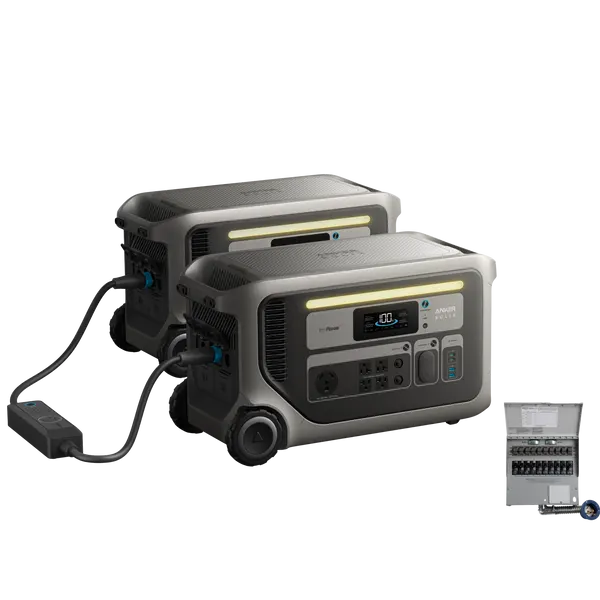 2× Anker SOLIX F3000 + 10-Circuit Manual Transfer Switch, image 1 of 2